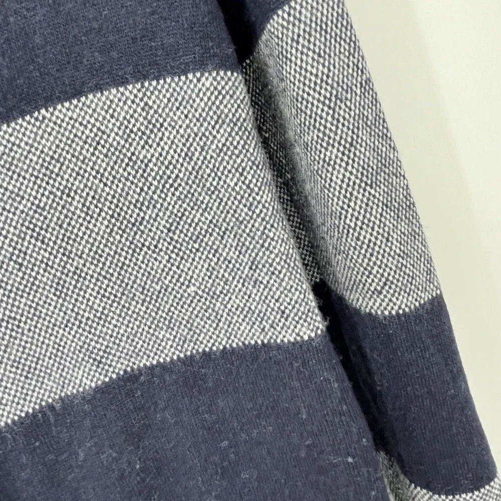 Banana Republic Filpucci Sweater Mens Small Navy Blue Stripe Crew Italian Yarn
